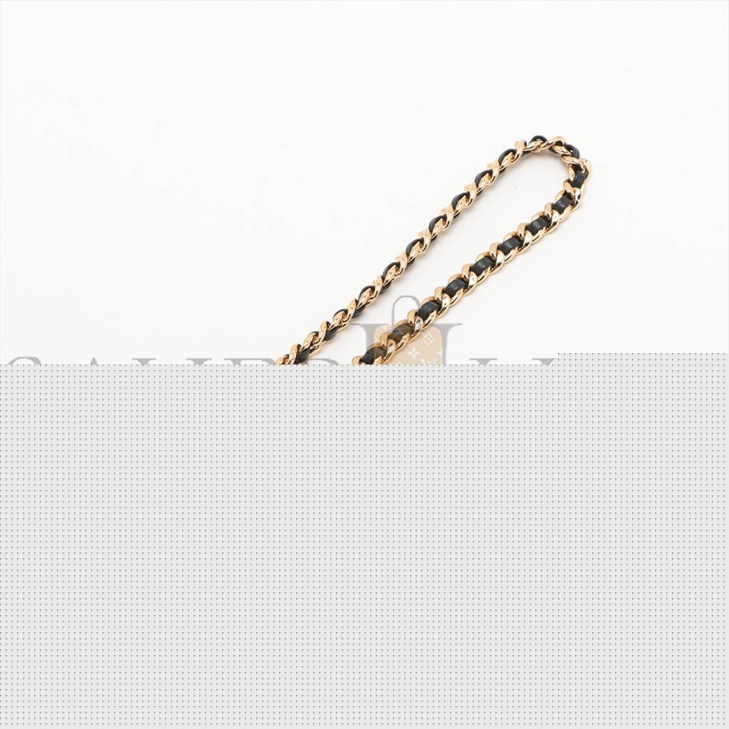 Ch*el master mini matelasse lambskin 2way shoulder bag top handle black gold metal as4848 (19*12*6cm)